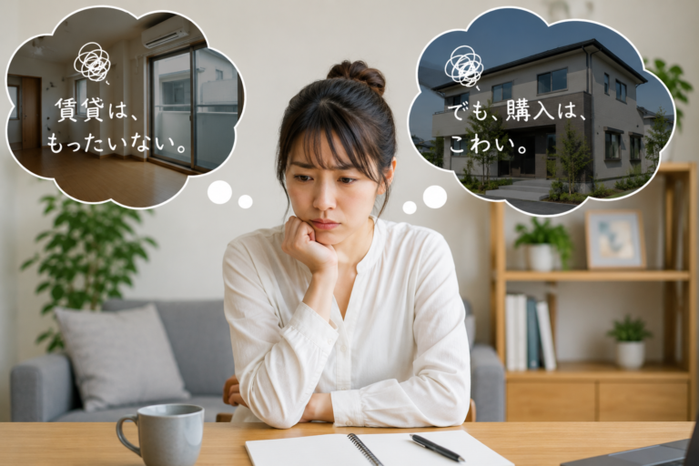 賃貸はもったいない、でも購入はこわいと悩む様子